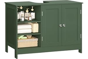 TEENFON 35.4" Pedestal Sink Storage Cabinet with 2 Doors and Adjustable Shelves, Bathroom Sink Cabinet, Under Sink Storage wi