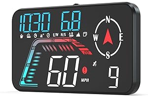 Liiiyuan Hud Car Head Up Display G12 with HD LED Display for All Speedometer for All Speedometer Models, with Adaptive Light Sensing