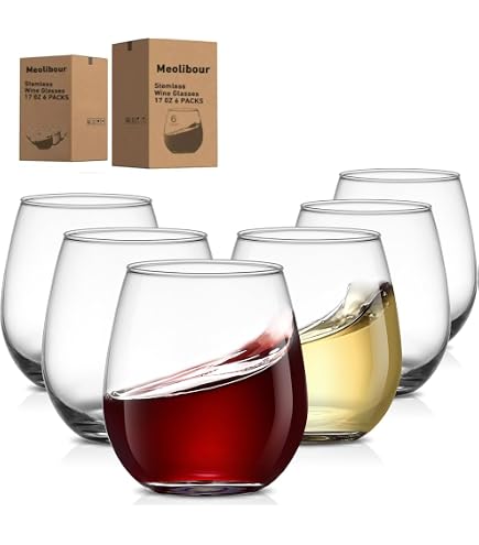 Amazon.com | Hobby Lobby Authentic Mason Stemless Wine Glasses, Clear Glass,  21 Oz, Set of 4, Embossed Design: Wine Glasses