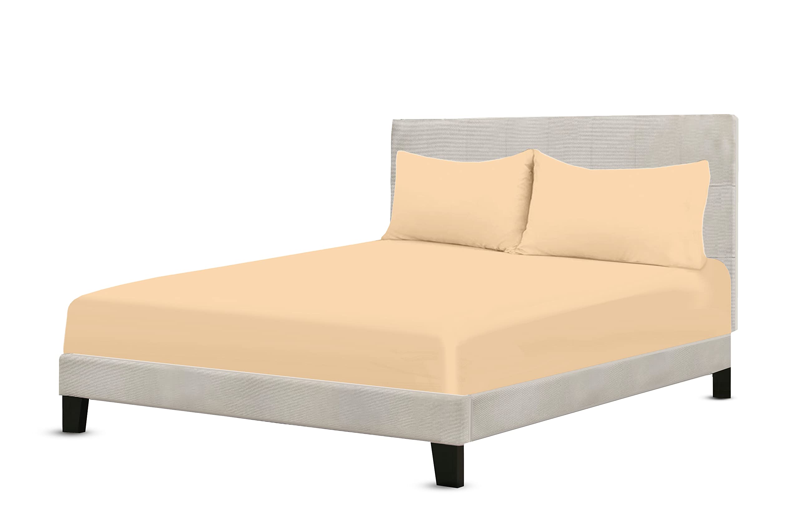 A ATH COLLECTION 300 Thread Count Egyptian Cotton Fitted Sheet 30 CM/12 Inch Extra Deep Pocket, Hotel Quality Cotton Soft, Fade & Wrinkle Resistant Fitted Bed Sheets (Super King, Mocha)