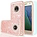 LeYi for Moto G5 Plus Glitter Case, Moto X 2017 / Moto 5G Plus Case with HD Screen Protector, Girls Women Hybrid TPU Hard PC Dual Layer Case for Moto G Plus (5th Generation) Rose Gold