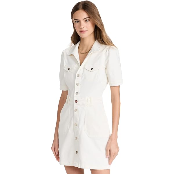 Chaps Women's Denim Twill Shirt Dress, White (XL) at Amazon Women's Clothing  store