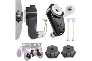 POLYNX 2PCS 12 Volt RS550 40000 RPM High-Speed Motor Gearbox for Power Wheels Motor Upgrade,Pair of 12V Motors Engine for Ride-On Replacement Parts,2 Free Coupler (Blck Coupler)