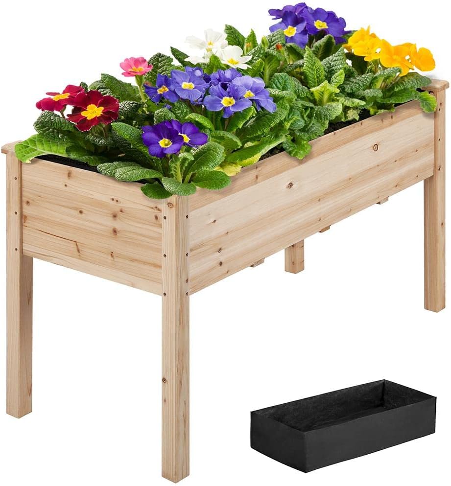 Yaheetech Raised Garden Bed Fir Wood 120.5x59x76cm Elevated Planter Box