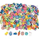 Fun Express Mini Easter Eraser Assortment (Bulk Set of 500 Carrots, Eggs, Bunnies, Baskets and Chicks) Easter Egg Filler and Favors