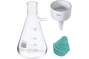 ECO-BAEERSS Buchner Funnel Filtering Kit, Vacuum Filter Flask Set with 1000 ml Filter Bottle and 80 mm Funnel, Borosilicate Glass Lab Vacuum Filtration Distillation Apparatus (Green)