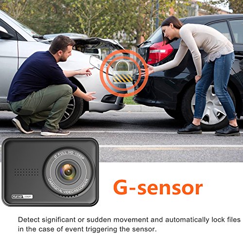 Dash Cam for Cars, 2.45'' LCD Full HD 1080P Car Dashboard Camera Recorder with 170° Wide Angle, Night Vision, G-sensor, Loop Recording, WDR - Thumbnail 3