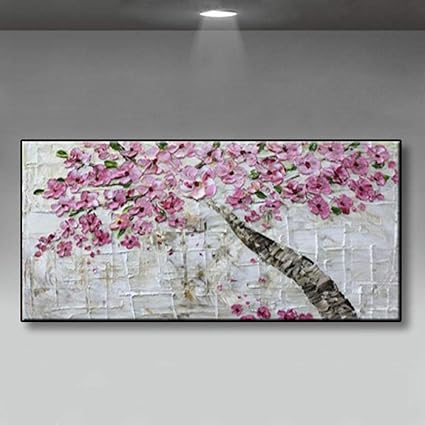 wwttoo Lienzo pintado a mano pinturas al óleo decoración de boda moderna  pintura al óleo cuadros de arte de pared decoración del hogar para sala de  estar en Canvans-130cmx250cm no frame: Amazon.co.uk: