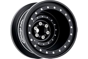 TCRC 4PCS Aluminum TRX4MT Beadlock Wheels Hubs for TRX-4MT F-150 K10 1/18 Scale Monster Truck,Black