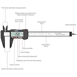 Electronic Digital Caliper, Plastic Vernier