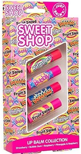 Just Balmy Retro Sweet Flavoured Lip Balms 4 Pack - Sweet Shop