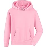 Spring&Gege Boys Pullover Hoodies Soft Solid Classic Pull-On Hooded Sweatshirts for Kids (3-14 Years)