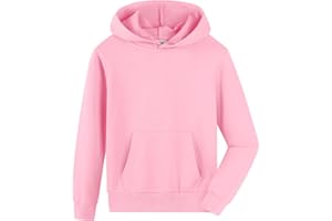 Spring&Gege Youth Solid Classic Hoodies Soft Hooded Pullover Sweatshirts for Children (3-14 Years)