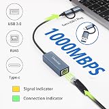 Omivine USB 3.0 Type-C to Gigabit Ethernet Adapter RJ45 LAN 1000Mbps view 3
