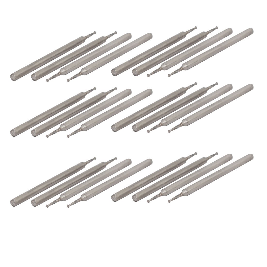 Sourcingmap 2.35mm Shank 1mm Dia Round Flat Diamond Head Grinding Mounted Point Bit 24pcs