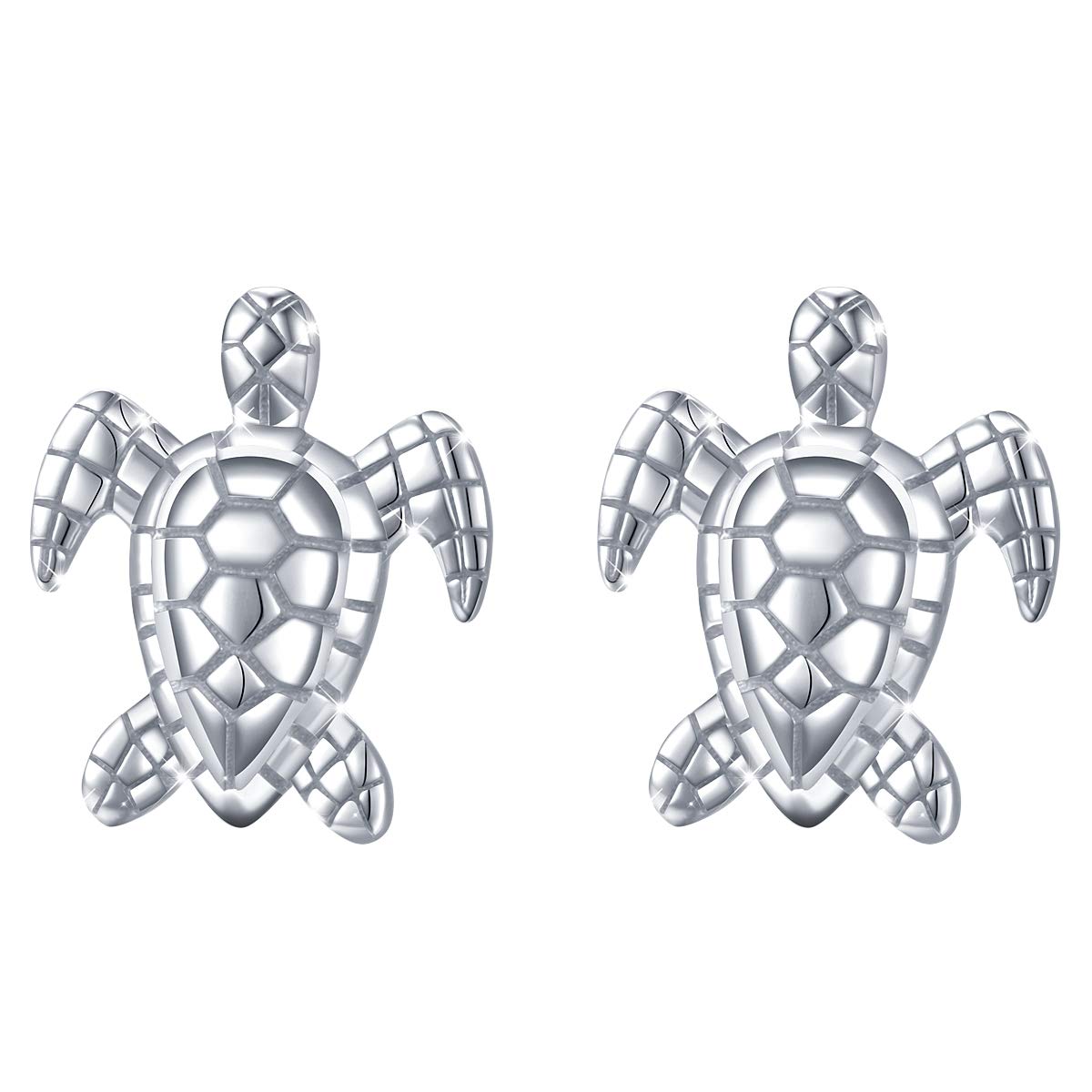 Flyow 925 Sterling Silver Hypoallergenic Cute Animal Turtle/Rabbit Stud Earrings for Women Girls (Turtle)