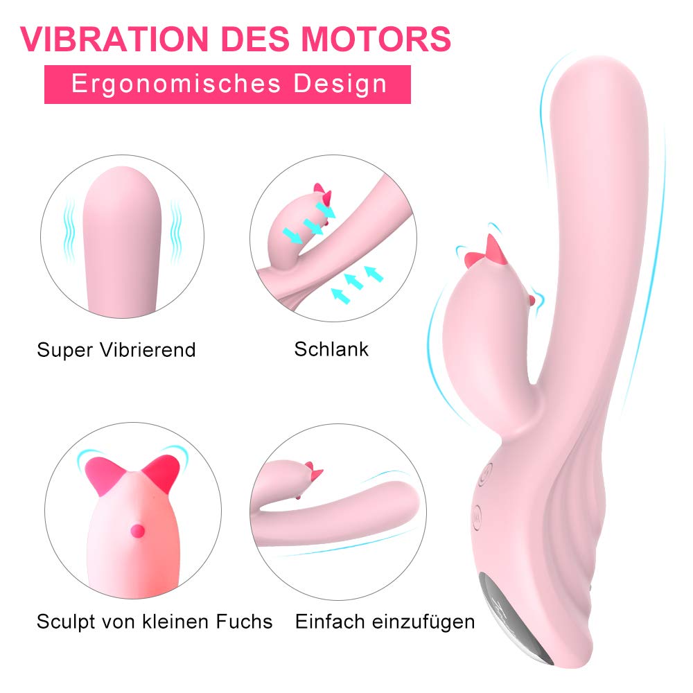 Delphin Vibratoren für sie mit Klitoris und G-Punkt Stimulation, Treediride Dildo Massagegerät mit Dual Motor & 9 Vibrationsmodi Sexspielzeug
