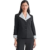 Kasper Womens Organza Trim Three-Button Blazer
