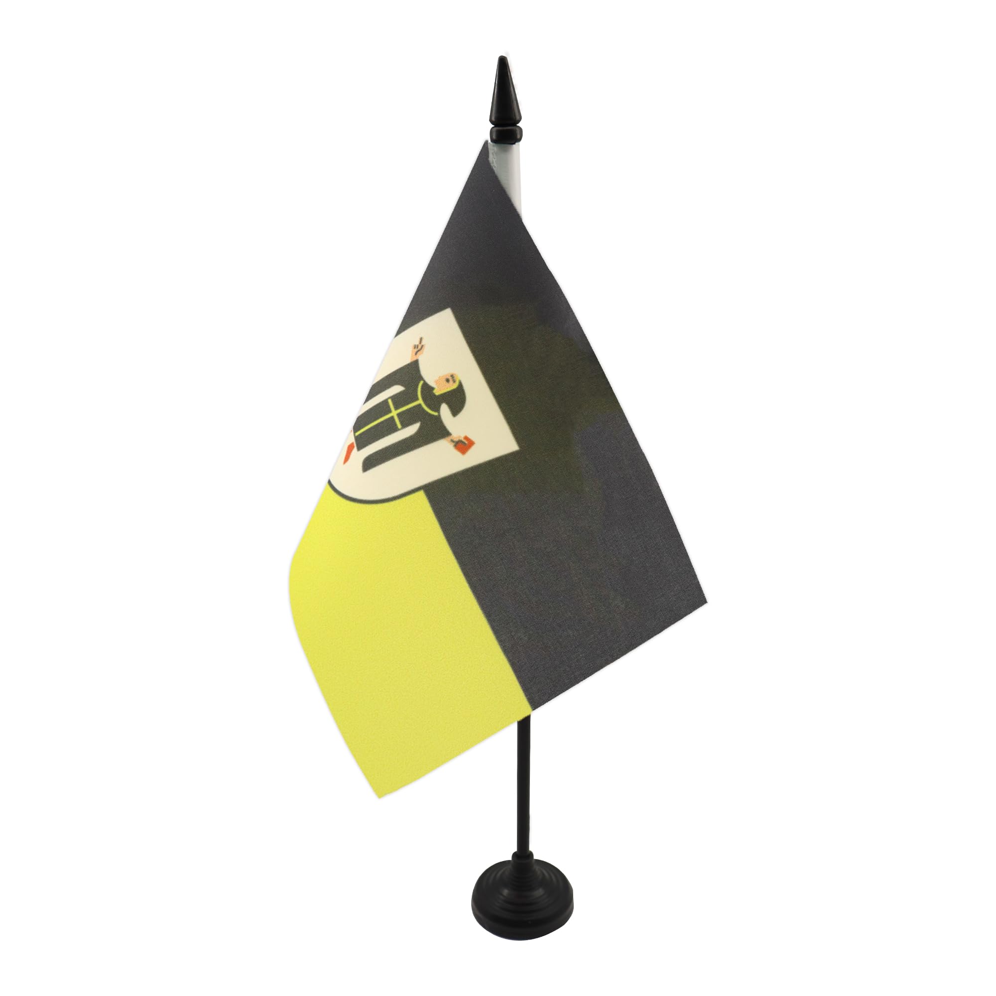 AZ FLAG Munich Table Flag 5'' x 8'' - Munich Office Decoration 100% Polyester 21 x 14 cm - Mini Desk Flag with Pole and Black Plastic Base