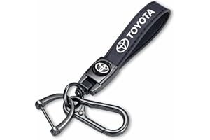 XIGRALUCK Genuine Leather Key Chain for Toyota Avalon Camry Prius Avalon Corolla RAV4 Highlander,Keychain KeyRing for Men and Woean Accessories Family Present Black