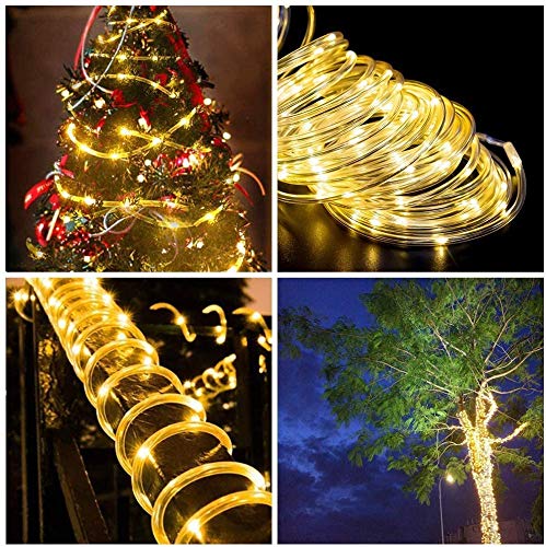 LED Lichtschlauch 200Leds Warmweißes Wasserdicht Deko für Innen Außen Garten Party Hochzeit Weihnachts (LED Lichtschlauch)