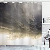 Ambesonne Clouds Shower Curtain, Heavy Storm Clouds