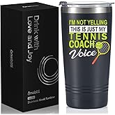 Onebttl Tennis Coach Gifts, Funny Tennis Gifts for Coach, Men, Women, Stainless Steel Tumbler 20oz - Don't Make Me Use My Tennis Coach Voice