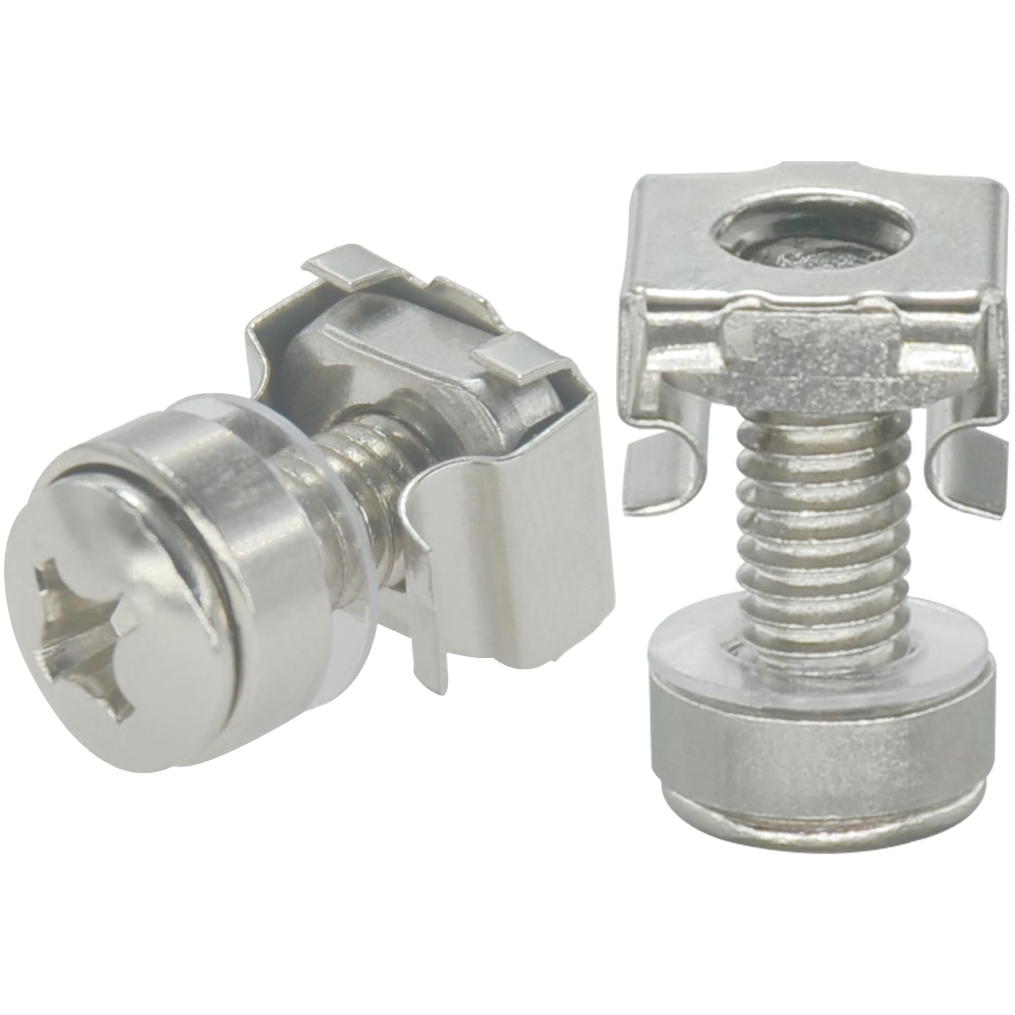 40 Sets M6 Mount Cage Nuts screws,Rack Mounting Bolts for Server Cabinet (Silver)