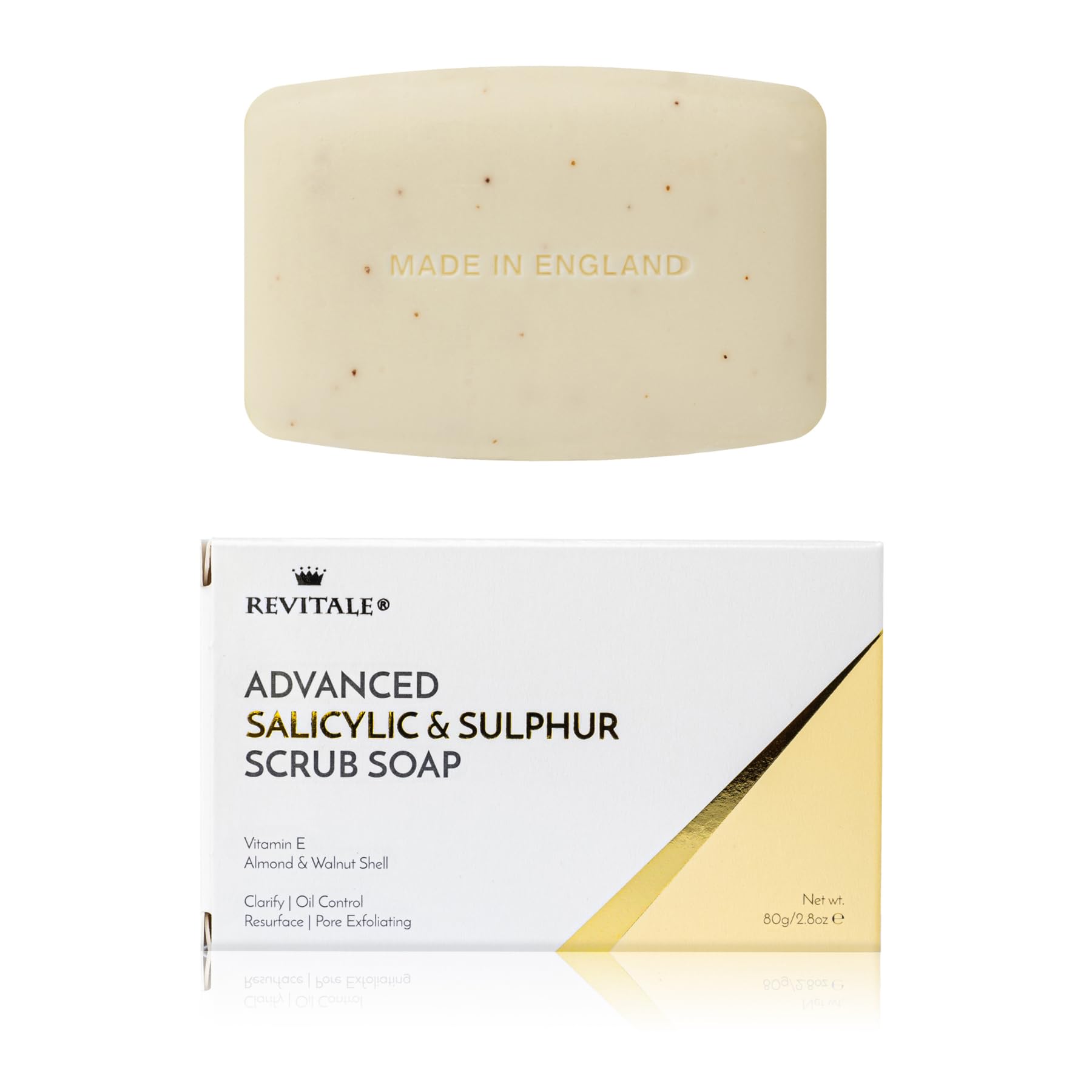 Revitale Advanced BHA Salicylic Acid & Sulphur Scrub Soap – Clarifying Exfoliating Bar