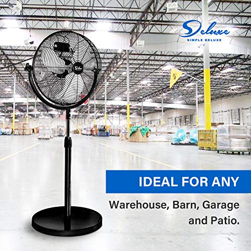 Simple Deluxe 20 Inch Pedestal Standing Fan, High Velocity, Heavy Duty