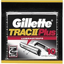 Gillette Trac II with Lubrastrip Men's Razor Blade Refills, 10 Count (Pack of 2)