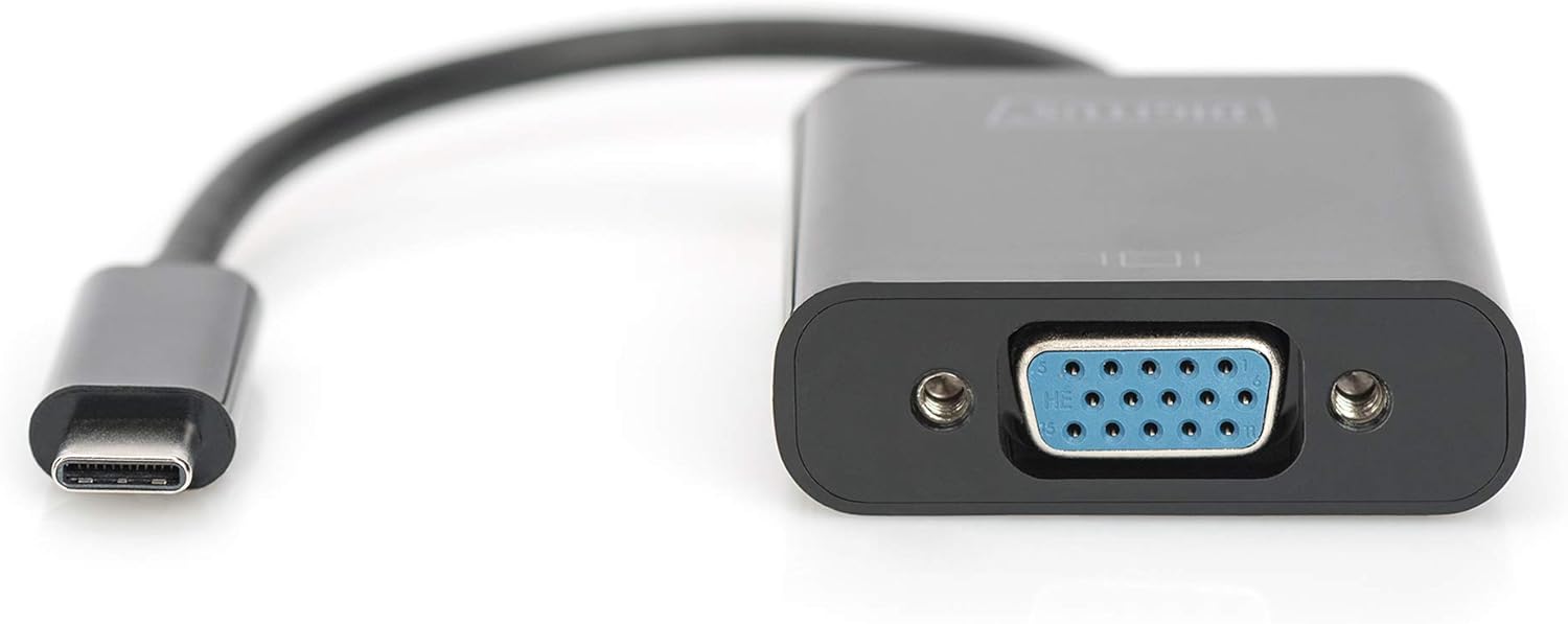 DIGITUS USB Type-C to VGA Adapter, Full HD 1080p cable length: 19.5 cm, black, Standard - Image 3