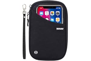 DEFWAY Passport Holder Travel Wallet - Waterproof RFID Blocking Credit Card Organizer Travel Document Bag Ticket Wallet with 