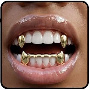 INSYOHO Vampire Teeth Grillz - Grills for Your Teeth Top Fangs Tooth Cap