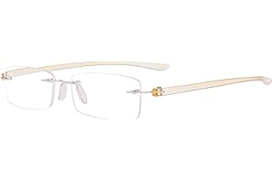 Eyekepper Readers Small Lenes Rimless Reading Glasses Yellow Arm +0.5