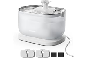 PETLIBRO Cat Water Fountain, Cat Fountain Indoor Stainless Steel Tray, 2.5L/84oz Wireless Pump Pet Water Fountain, Cat Water Dispenser with Two Flow Modes, Pet Fountain for Drinking Easy Clean