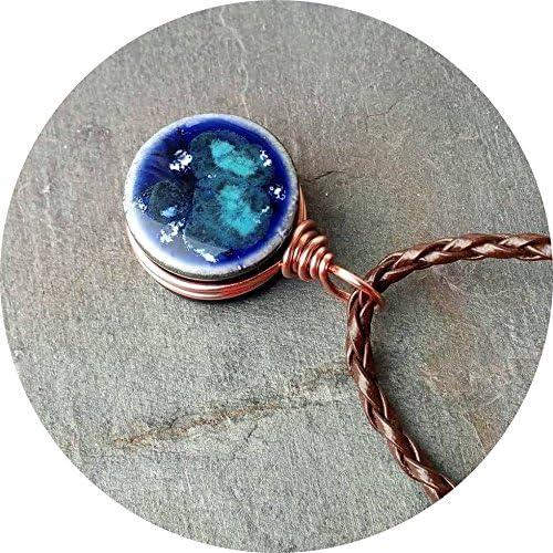 Night Frost Glass Essential Oil Diffuser Aromatherapy Pendant Necklace 18" - 20 inches