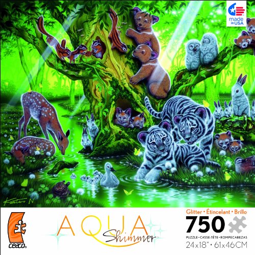 Aqua Shimmer Mother Tree 750 Piece Jigsaw Puzzle