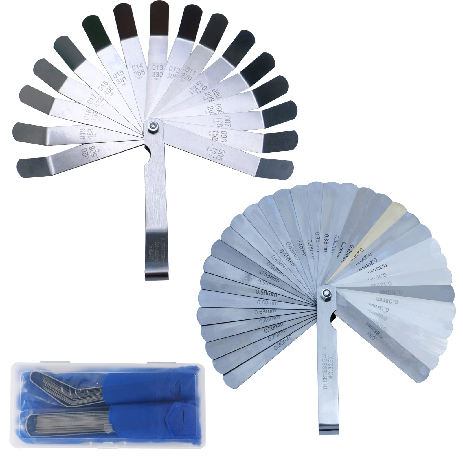 Stainless Steel 16 Blade Feeler Gauge Valve Offset Feeler Gauge - Foto 5