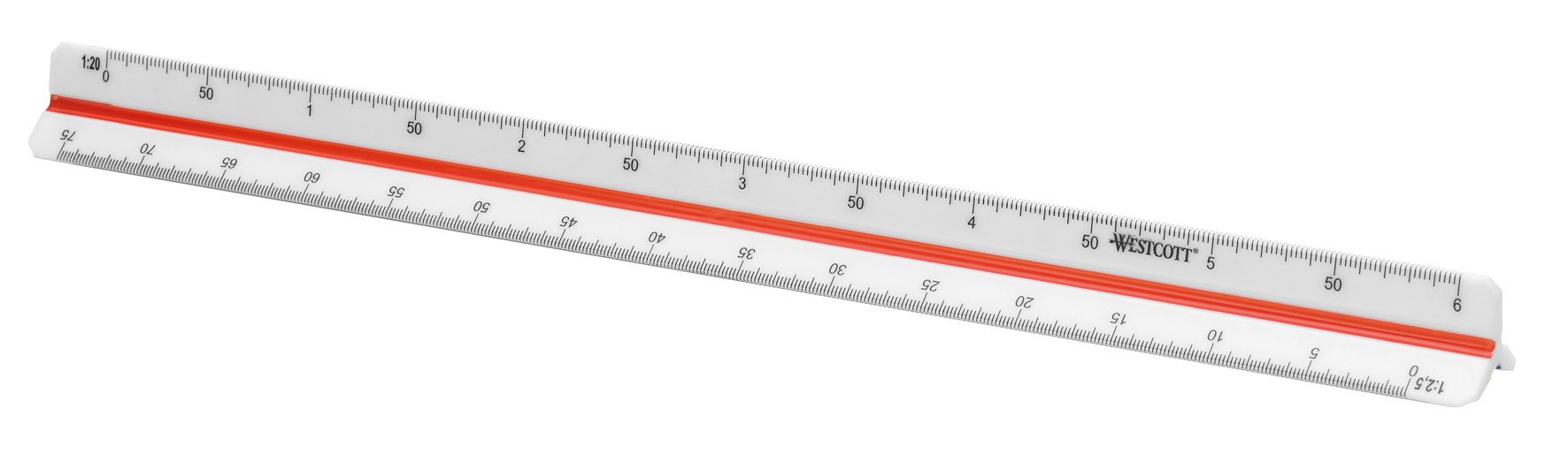 Westcott E-10164 00 Reduction Scale Engineer, Plastic, 30 cm, White