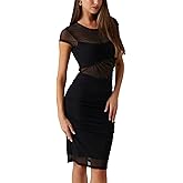 Guess Womens Eco Short Sleeve Gracey Mesh Dress