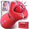 Vibrator Adult Sex Toys for Women - 5IN1 Mouth Sucking Vibrator Rose Sex Toy, 10 Tongue Licking, 3 Auto & 1 Manual Sucking Ad