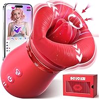 Vibrator Adult Sex Toys for Women - 5IN1 Mouth Sucking Vibrator Rose Sex Toy, 10 Tongue Licking, 3 Auto & 1 Manual Sucking Ad