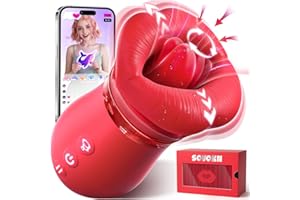Vibrator Adult Sex Toys for Women - 5IN1 Mouth Sucking Vibrator Rose Sex Toy, 10 Tongue Licking, 3 Auto & 1 Manual Sucking Ad