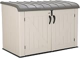 LIFETIME 60170 6 x 3.5 ft Heavy Duty Low Plastic Shed Desert Sand White