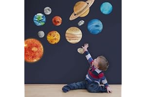IINUU Solar System Wall Stickers for Kids, Universe Space Wall Sticker, Large Size Planet Wall Decal, Space Wall Decor for Bedroom Classroom Playroom Nursery Birthday Gift Idea(L)