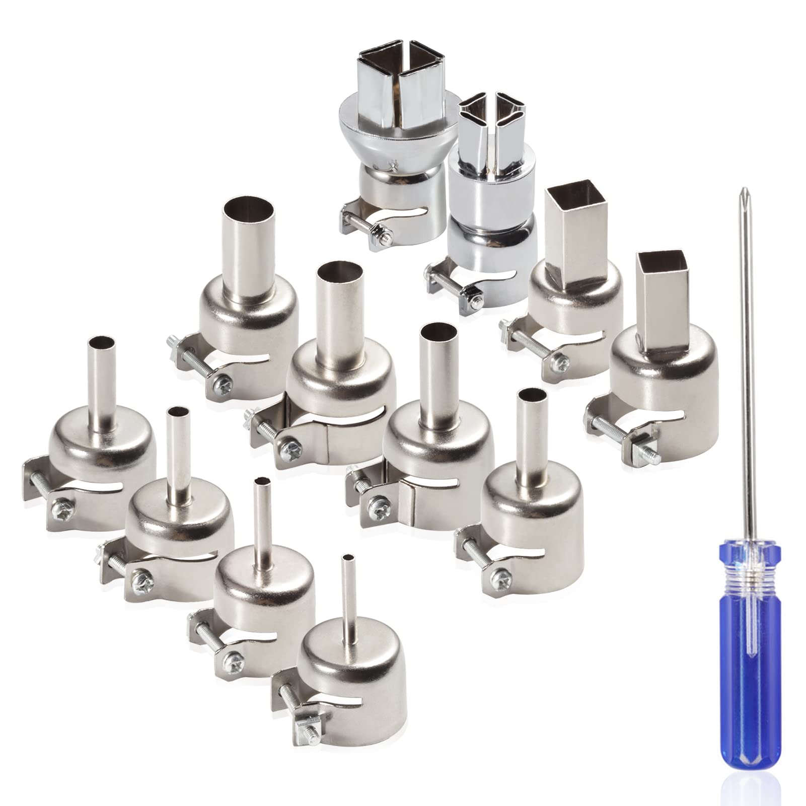 SPEEDWOX 12 Pcs Heat Gun Nozzles Kit Replacement Kits for 850 Series Hot Air Soldering Station Air Pump Type Repair Tools Hot Air Gun Accessories Tools（3/4/5/6/7/8/10/12/14mm）