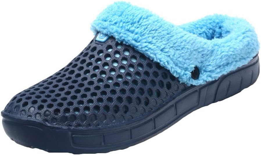 Meedot Unisex Slippers Adult Crogs Breathable Warm Garden Shoes Women Men Mules Slip On Warm Lined Anti-Slip Slipper 37-45