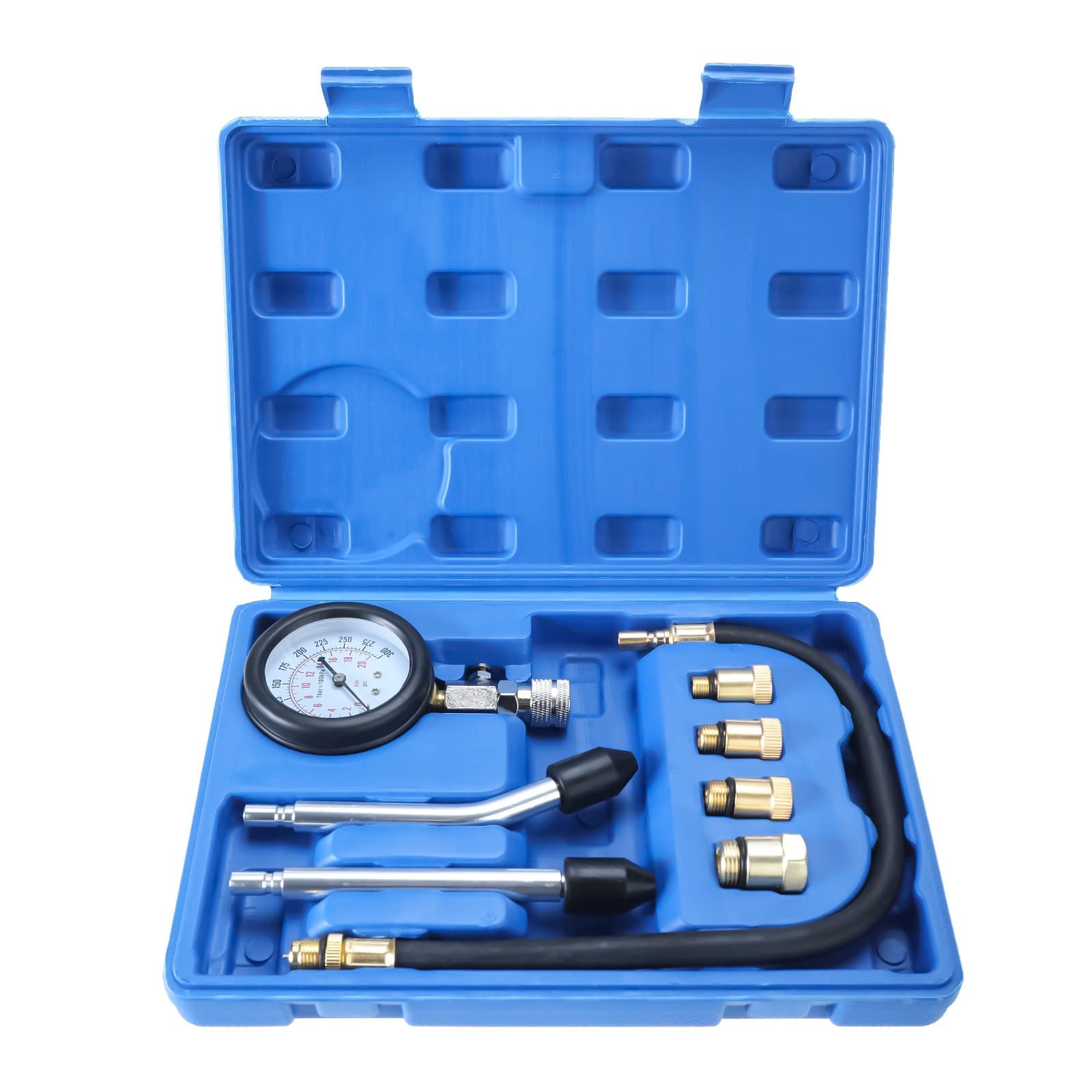 FreeTec Professional Petrol Gas Engine Cylinder Compression Tester Gauge Kit Auto Tool