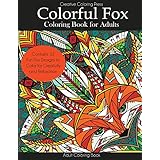 Colorful Fox Coloring Book for Adults (Adult Coloring Book)
